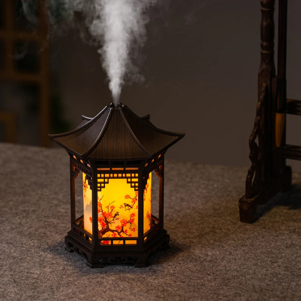 Nuevo humidificador de niebla fría con luz nocturna, estilo chino, para el hogar, la oficina, USB portátil, rellenador de agua para coche