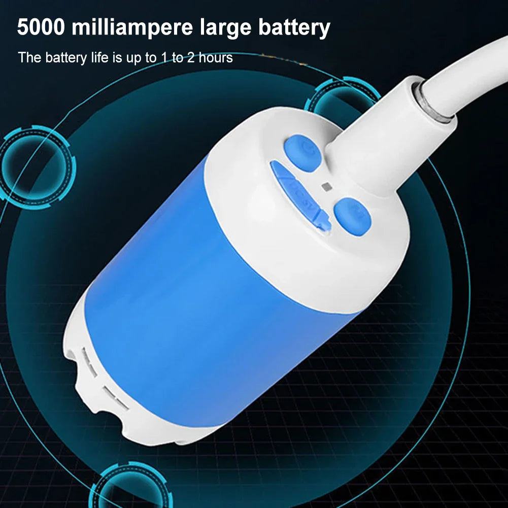 Pompe de douche de Camping Portable avec affichage numérique, 4000mAh, pompe de douche électrique Rechargeable améliorée, dortoir de plage de Camping