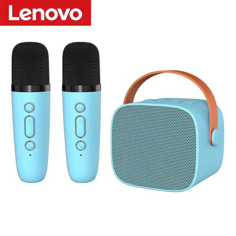 Altavoz Bluetooth inalámbrico Lenovo K1 con 2 micrófonos, máquina de karaoke con luz respiratoria para cantar en familia, regalos para niños