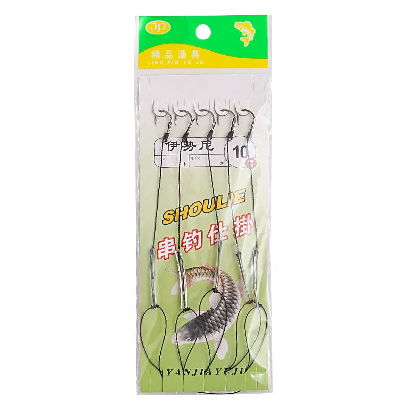 Crochets à cordes YUCONG 3 # -13 #   Hameçons de pêche en acier à haute teneur en carbone, hameçon simple pivotant, Combin 5 Haken barbelés et tranchants