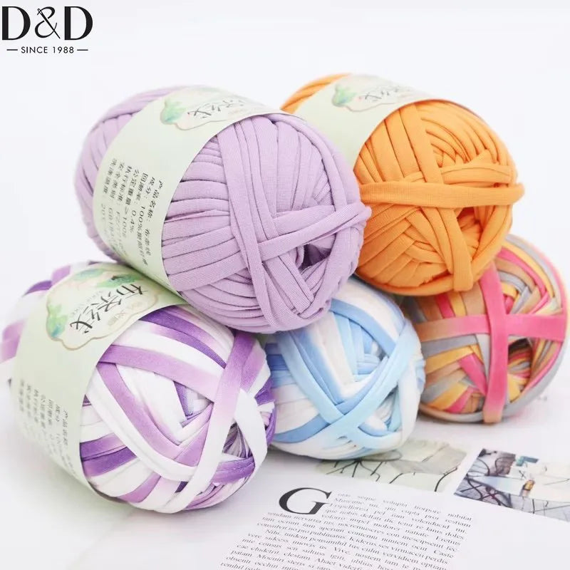 Fil tricot en coton 100g pelote — crochet, couleur unie, bricolage, art, panier, sac, projets