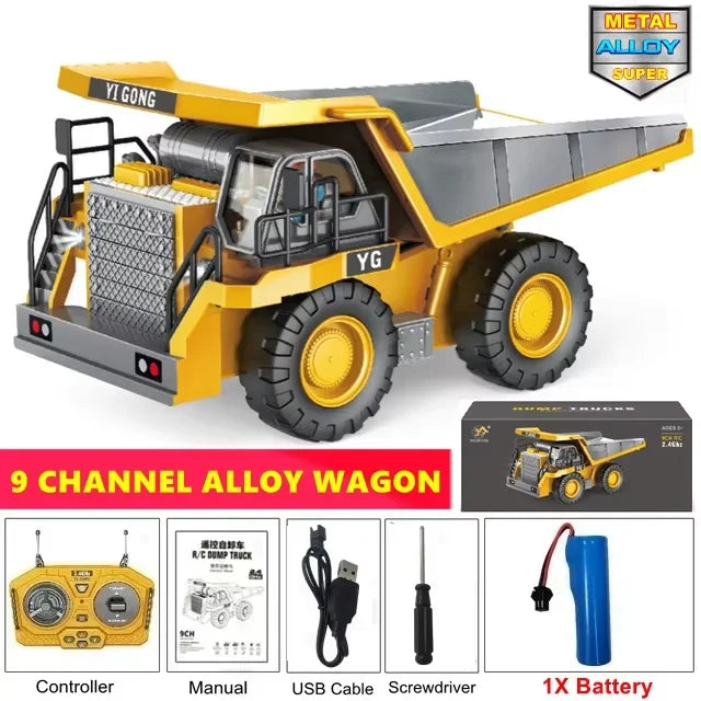 Pelle télécommandée 4WD, camion à benne basculante en alliage 4x4, Bulldozer, modèle Radio, voiture RC, véhicule de Construction, jouet, cadeaux pour enfants