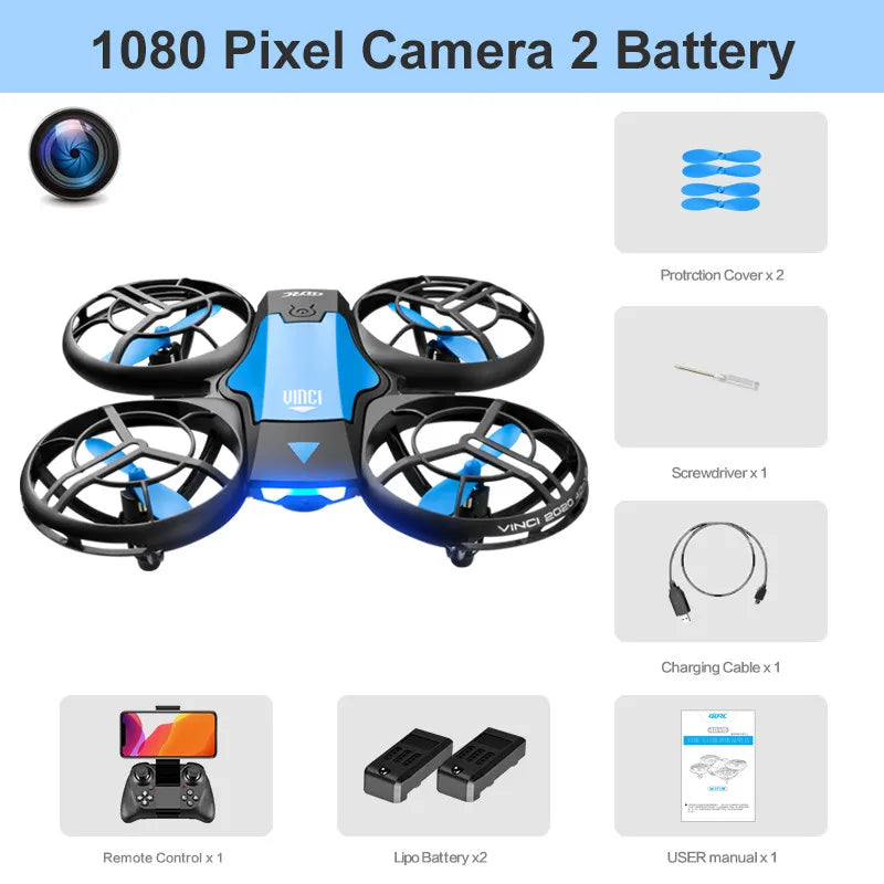 V8 nuevo Mini Dron 4k profesional HD 1080P cámara gran angular WiFi FPV RC Dron altura mantener Drones helicóptero juguetes para niños 4DRC