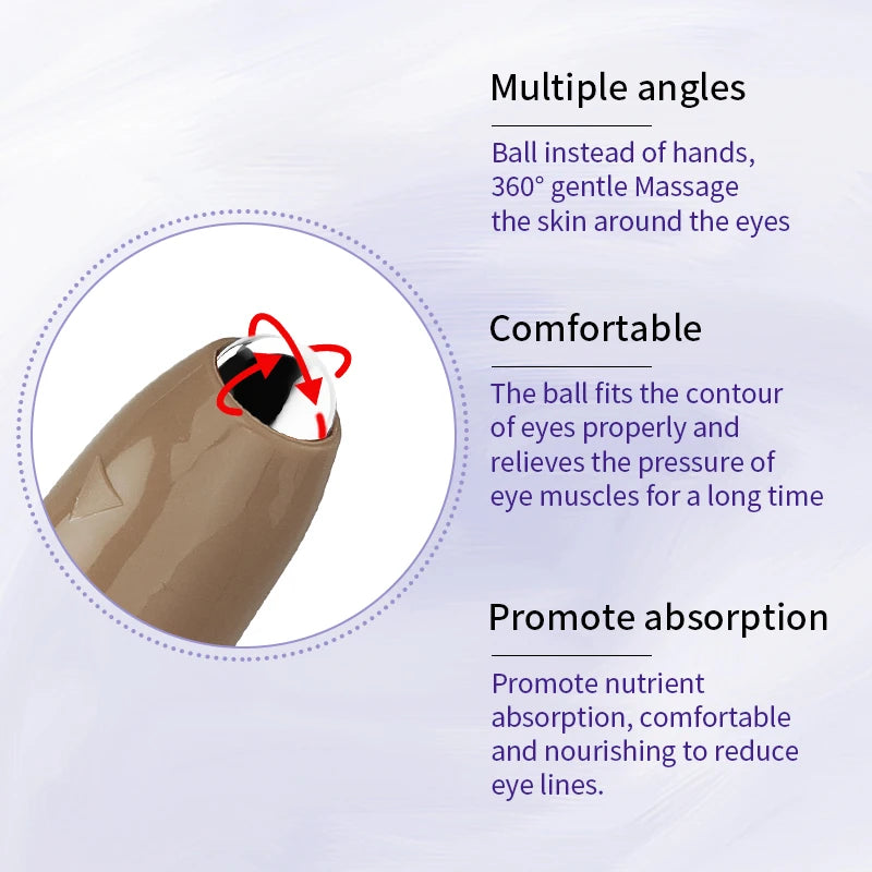 O'CHEAL – Crema antiarrugas para ojos con bola rodante, secado rápido, hidratante, ácido hialurónico, suero refrescante para ojos, atenúa las líneas finas