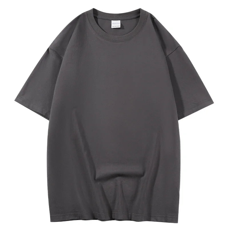 100 % algodón, manga media, para hombre y mujer, camiseta de verano holgada de manga corta informal, camiseta básica de cuello redondo de color sólido, tops