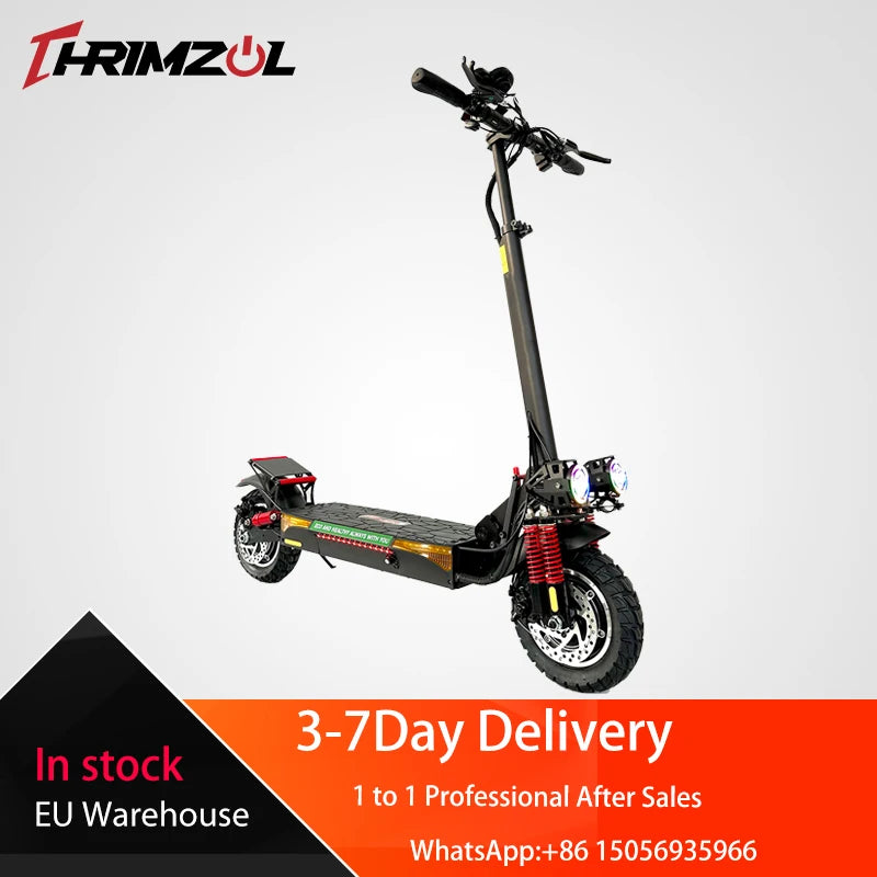 Thrimzol X4 doble motor para adultos todoterreno patinete eléctrico 48V 18AH batería 60KM autonomía 150kg carga máxima entrega en 3-7 días