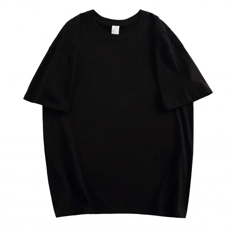100 % algodón, manga media, para hombre y mujer, camiseta de verano holgada de manga corta informal, camiseta básica de cuello redondo de color sólido, tops