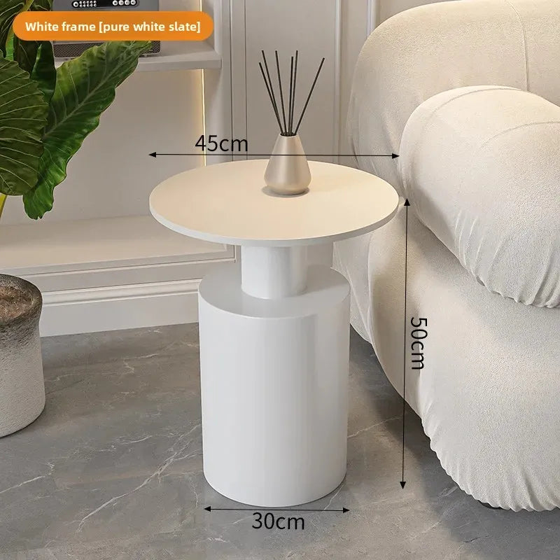 Table basse ronde de salon en acrylique minimaliste — pour filles, restaurant, livres