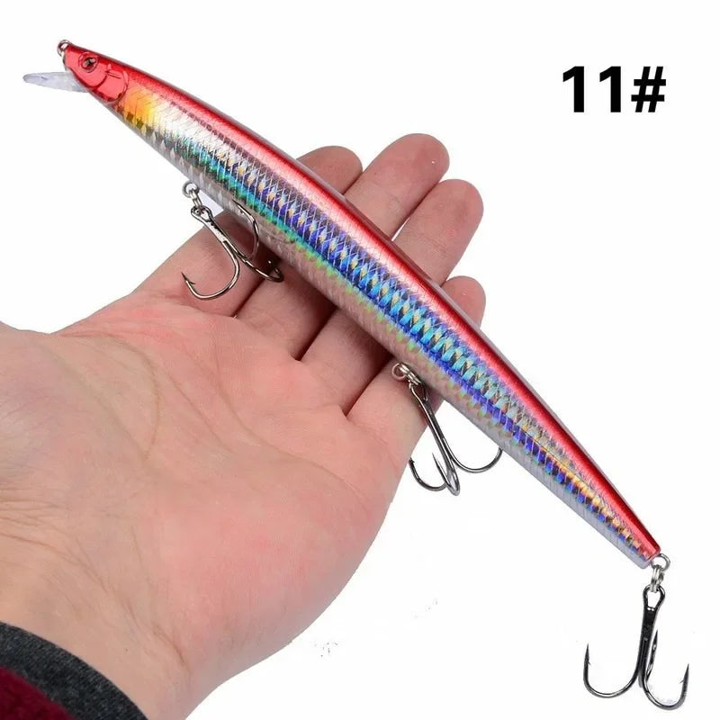 16 couleurs 18 cm 24g leurre de pêche méné Laser manivelle appât artificiel dur en plastique grand faux poisson leurres appât de pêche en mer