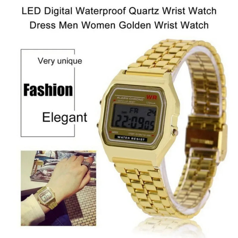 Stainless Steel Watch Bracelet Women's Watches Men's Watch Business Clock Multifunction LED Digital Sport Wristwatch Electronic Clock