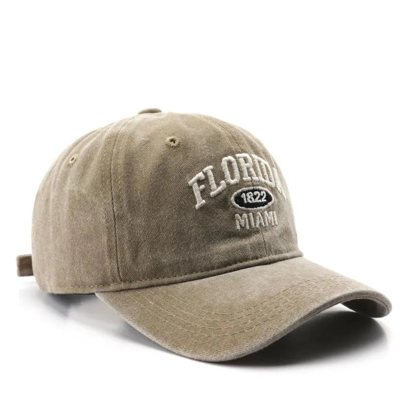 Casquette de baseball lettre brodée — hommes, femmes, mode, vintage, solide, sports plein air, réglable, snapback