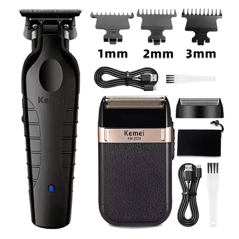 Kemei cortadora de pelo Km-809A Km-2299 Km-2024 cortadora de barba inalámbrica UBS Recargable potentes cortadoras de pelo eléctricas para hombres