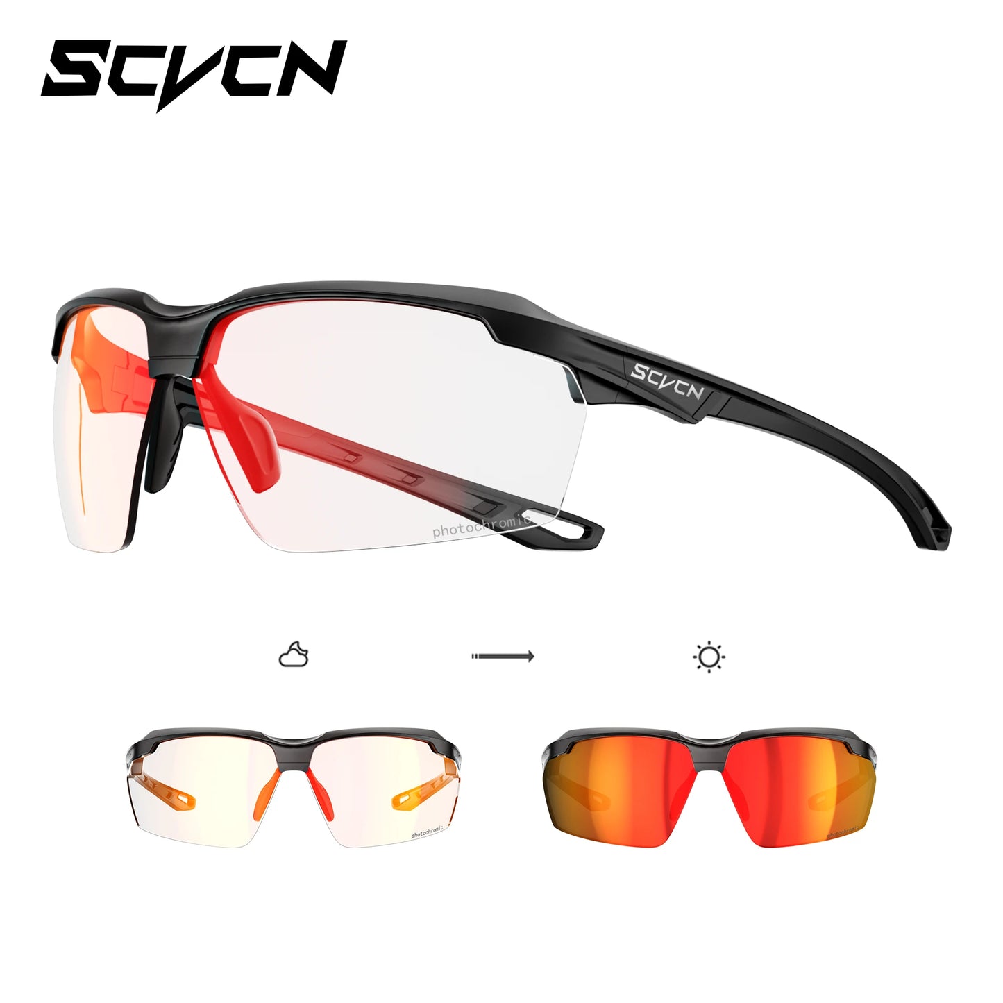 Lunettes de cyclisme photochromiques UV400 — sports de plein air, course, VTT, vélo de route, hommes et femmes