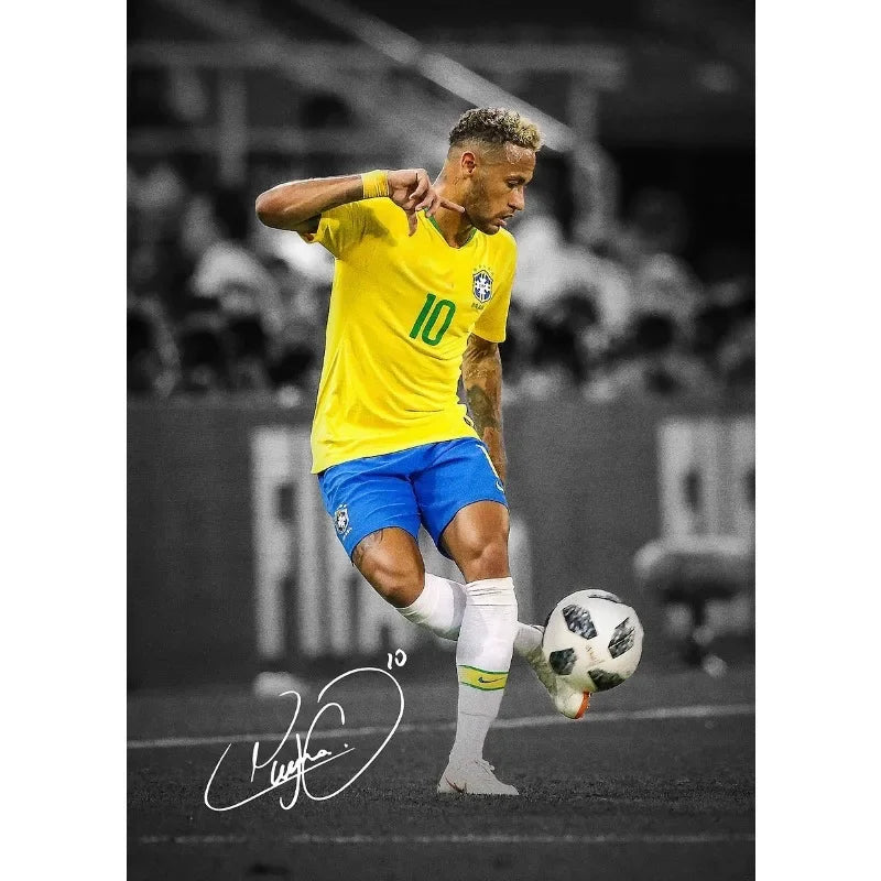 Affiche Toile Portrait Joueur de Football Style Moderne — Décoration Murale Salon