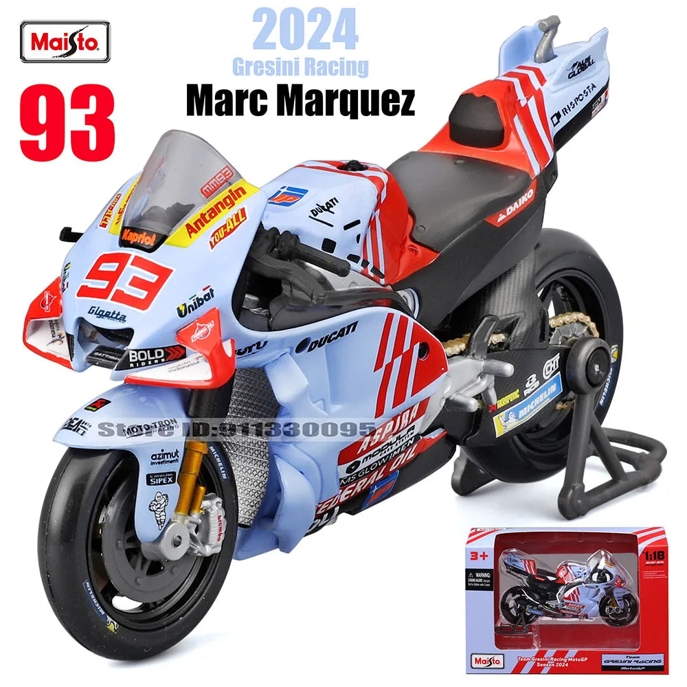 Maisto 1:18 2024 Equipo Ducati Lenovo # 1 Bagnaia Piloto Campeón Moto GP Carrera Aleación Fundida Modelo de Motocicleta Colección Regalo Juguete
