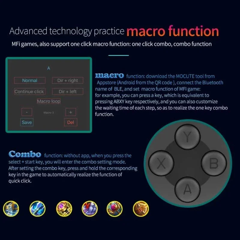 Gamepad for iPhone Android mobile phone control Bluetooth controller trigger Pubg Mobile Joystick game Smartphone Mando game Pad