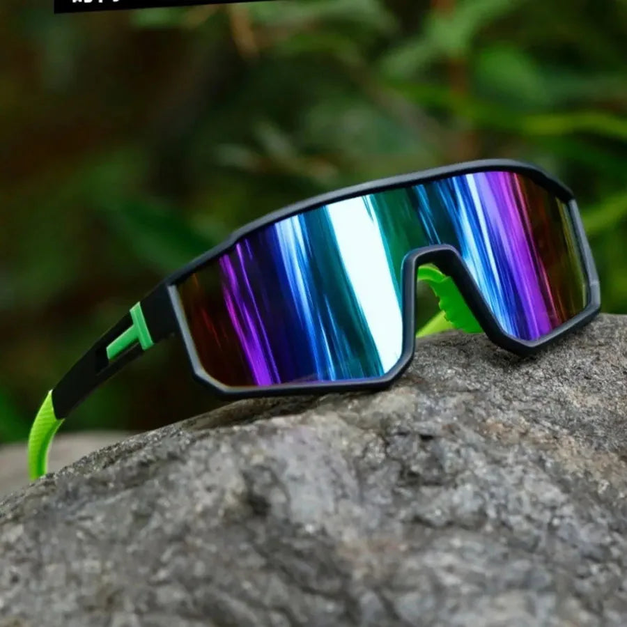 Lunettes de cyclisme surdimensionnées pour hommes, vélo, coupe-vent, revêtement coloré, lunettes de soleil pour Sports de plein air, moto