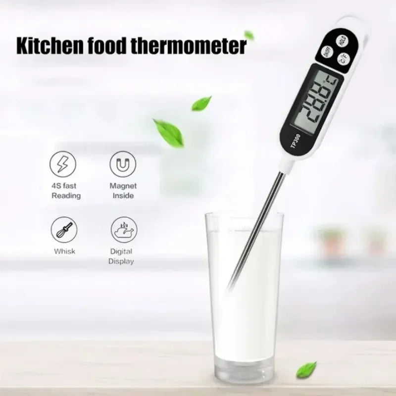 Thermomètre alimentaire numérique — sonde viande, BBQ, four, eau, huile, cuisson, électronique