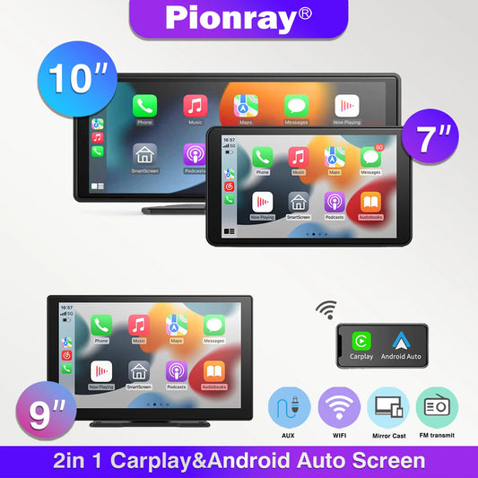 Carplay screen for car, Portable 10" Wireless Carplay and Android Auto, ar Stereo Audio Receivers for Car GPS Navigation Mirror Link