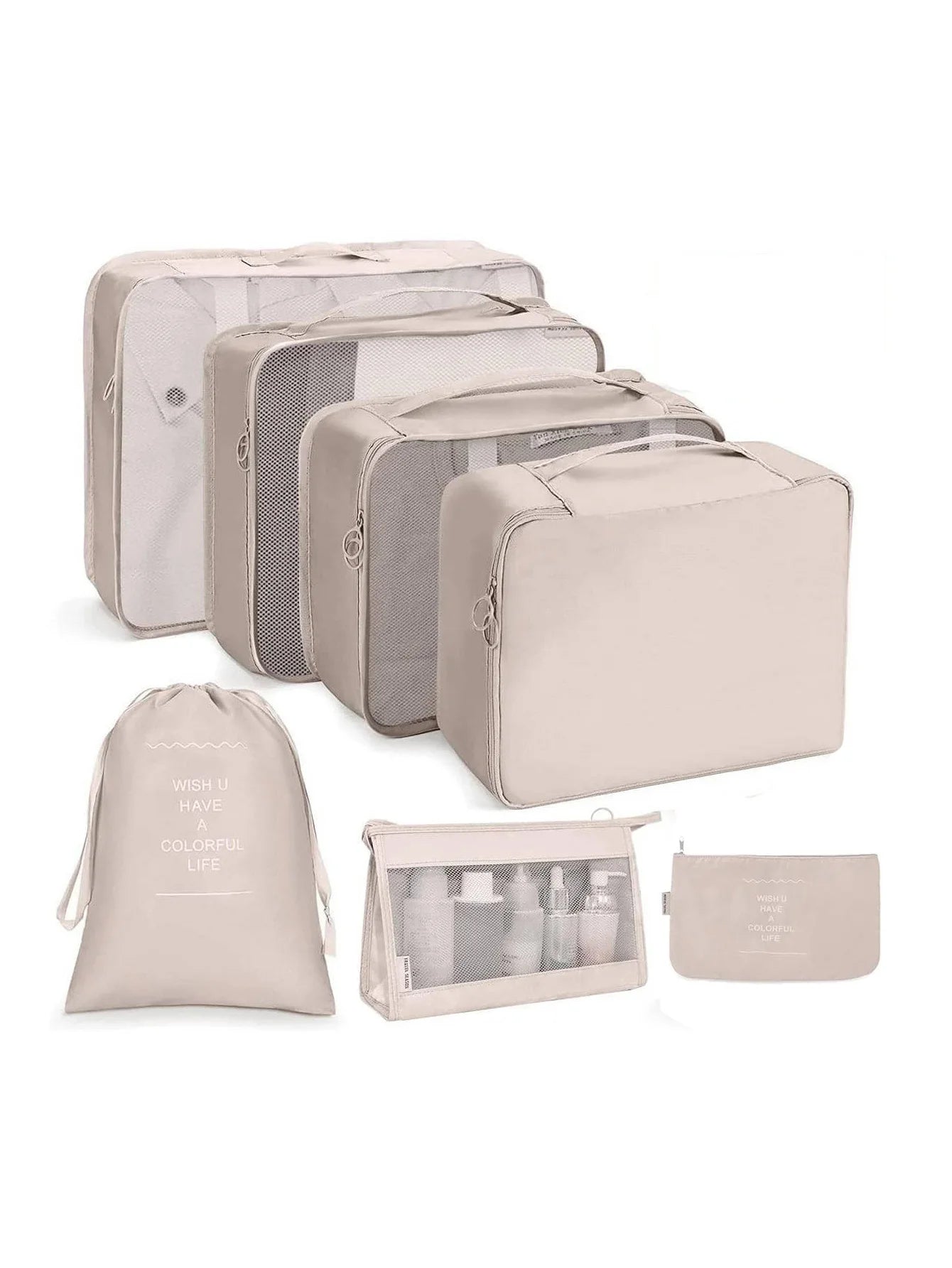 7/8/9/10 Piece Set Travel Organizer Storage Bags Suitcase Packing Cubes Set Portable Cases Luggage Clothing Shoe Tidy Folding Pouch