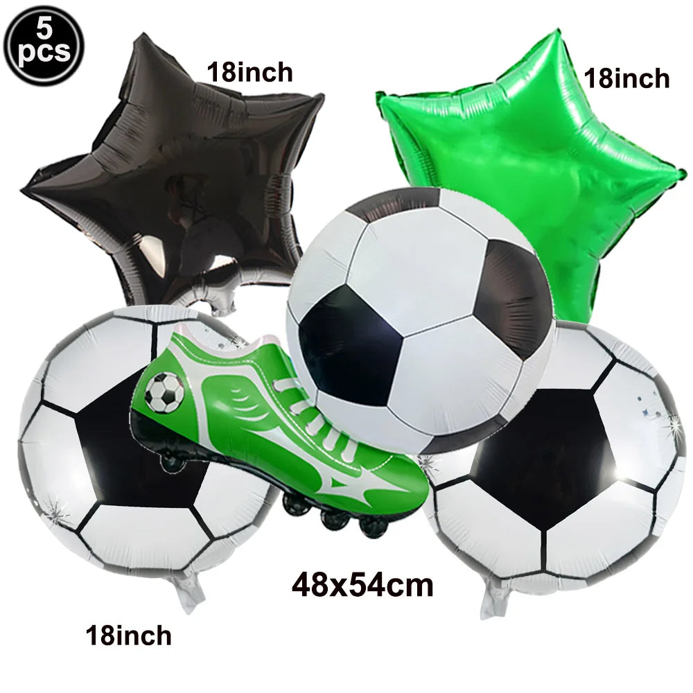 Ballons Aluminium Thème Football — Décoration Fête Anniversaire & Baby Shower Enfant
