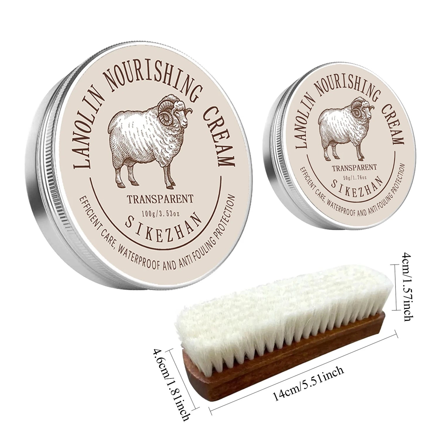 Aceite de oveja, crema nutritiva para cuero, cera para betún de zapatos y lana suave, kit de herramientas de limpieza de cepillo para pulir, muebles de cuero, bolsos y zapatos