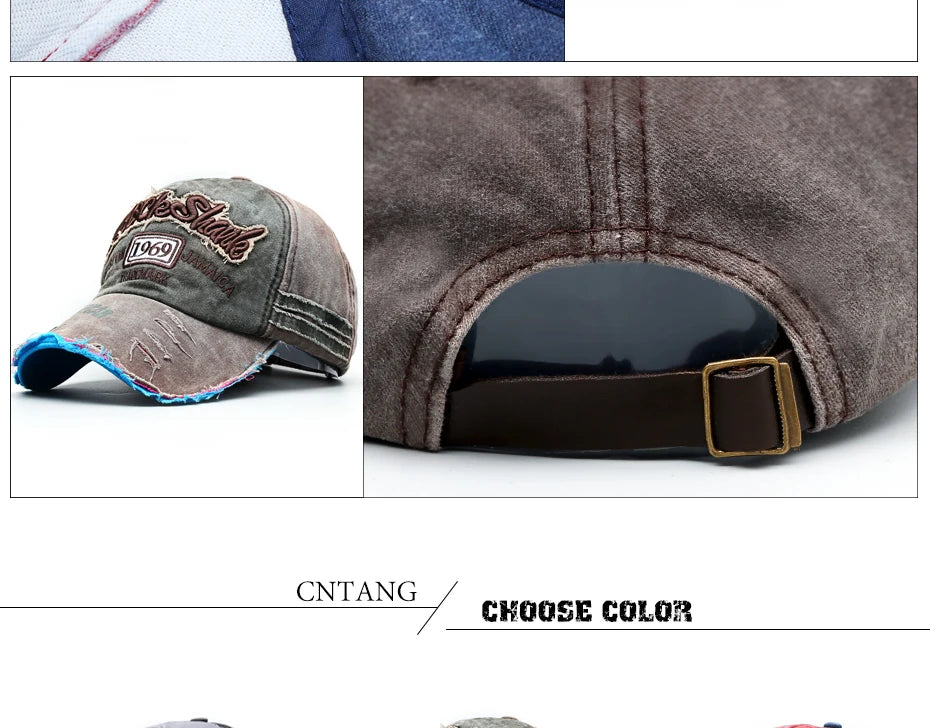 CNTANG Summer Fashion Vintage Baseball Cap Casual Washed Cotton Snapback Embroidery Caps For Men Women Fashion Hat Unisex Gorras