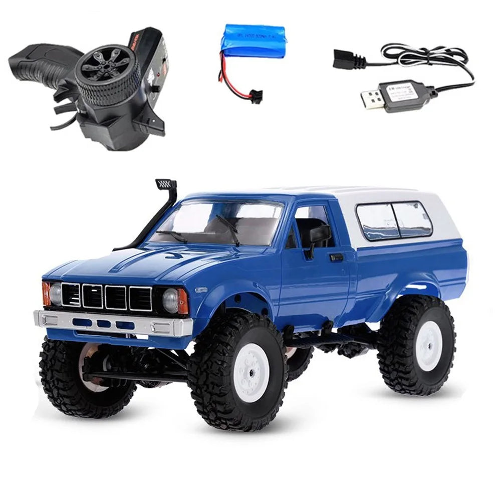 WPL B-24 Peugeot Camión Militar a Control Remoto DIY Todoterreno versiB24 Coche RC 4 Ruedas Bumoso Drive Escalada GAZ-66 Vehículo Regalo Juguete para Niño