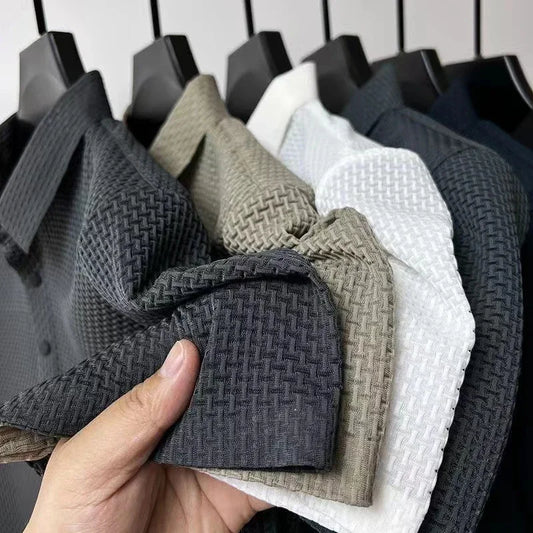 Polo Affaires Fleur d’Os Couleur Unie Homme — Respirant Confortable Été