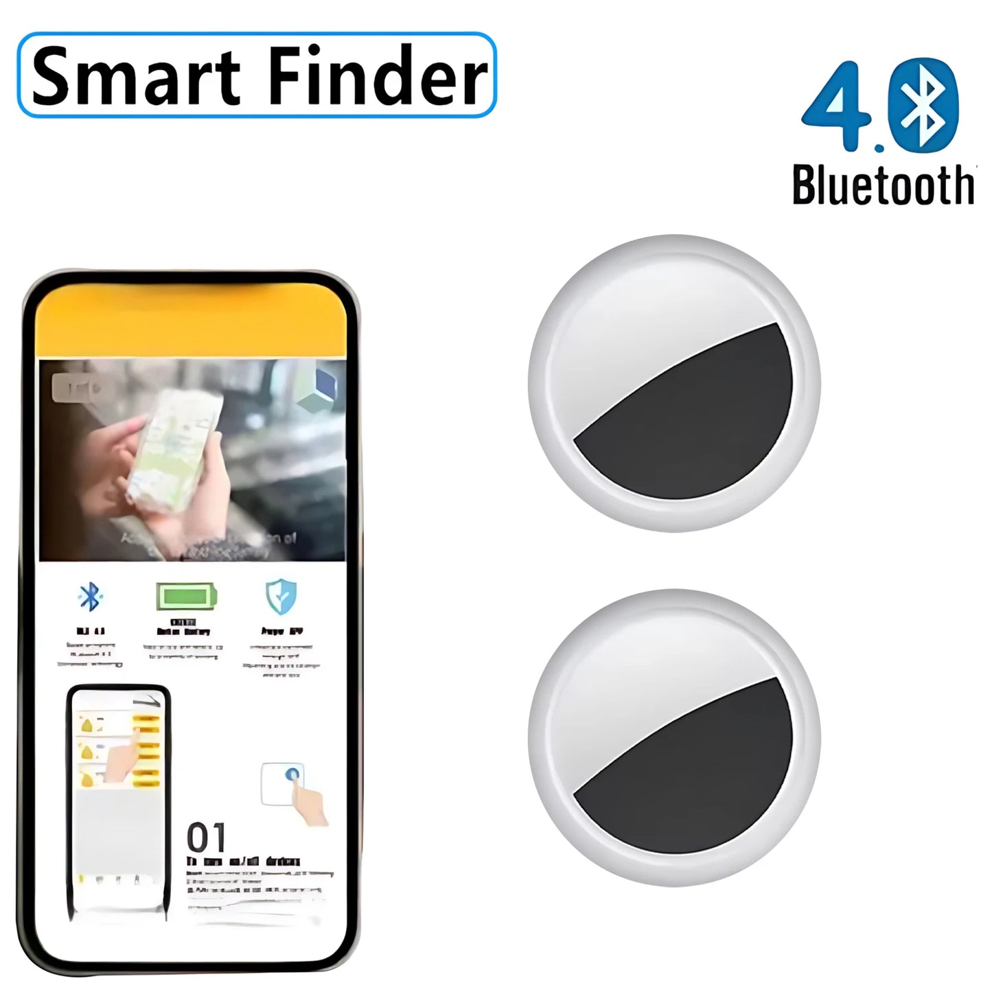 Mini rastreador GPS inteligente Bluetooth, funciona con sistema Android e iOS, rastreador de escucha, Mini localizador global, detector de llaves para mascotas