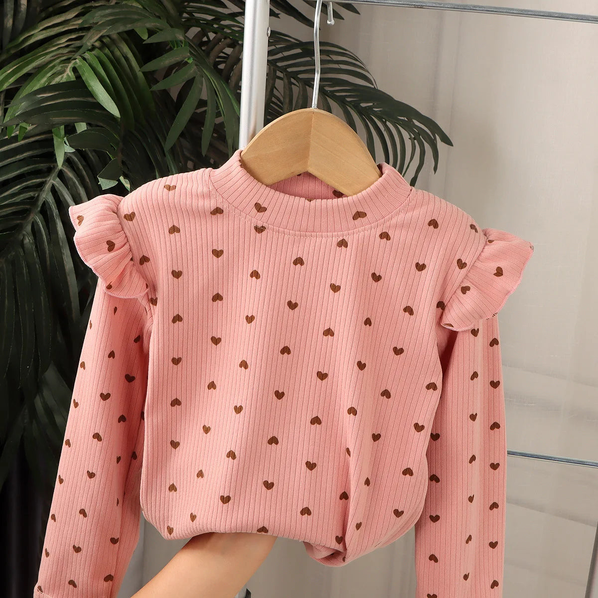 Maillot de corps à manches longues pour enfants, joli t-shirt à pois floraux, chemise en Y douce pour enfants, garçons et filles, 2-10T