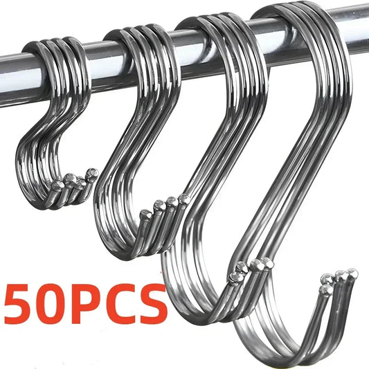 Crochets en S en acier inoxydable avec pointe pointue, pour ustensiles, cintre pour vêtements à viande, crochets de suspension pour boucher, magasin, outils de cuisson de cuisine
