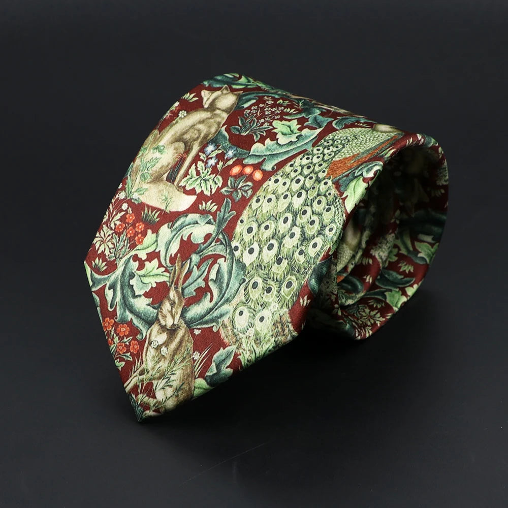 Cravates Vintage à Imprimé Numérique pour Homme, Motif Floral, artificiel an, Forêt, Doux, Rétro, pour ixDécontractée, Accessoire, 8cm