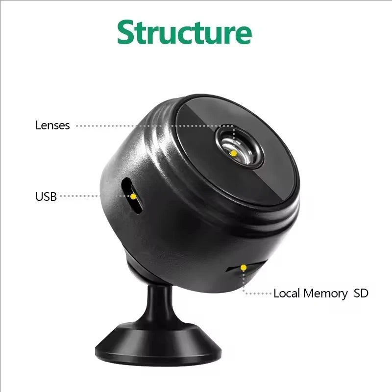 Mini caméra WiFi A9 Enregistreur vidéo sans fil Caméra de sécurité Protection Caméra de surveillance intelligente pour la maison pour les bébés et les animaux de compagnie