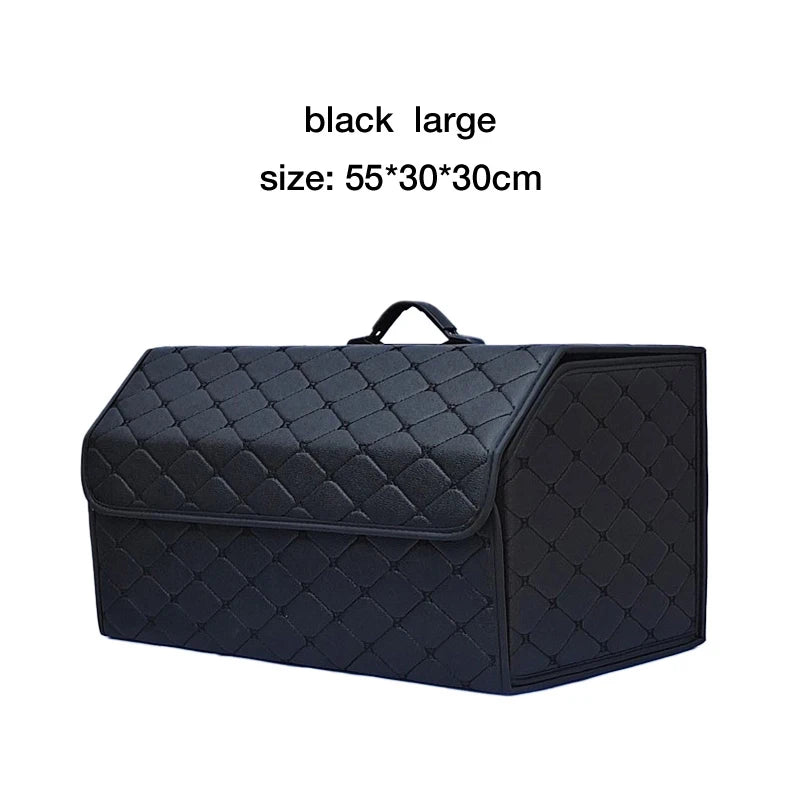 Caja de almacenamiento para maletero de coche, de gran capacidad, herramientas multiusos para automóvil, bolsa de almacenamiento, almacenamiento, cuero, plegable para emergencia