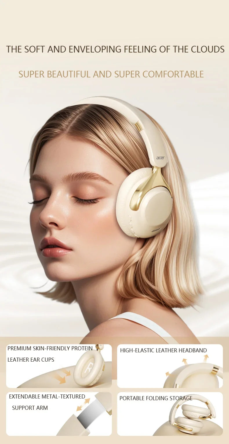 Acer OHR524 – Casque Bluetooth gaming ANC 360° avec micro HD et son surround pour gamer