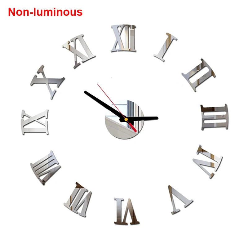 Wall clock DIY Luminous Wall Clock Quartz Watch Acrylic Mirror Stickers Wall Clock Wall Decoration Hot Home Decoration