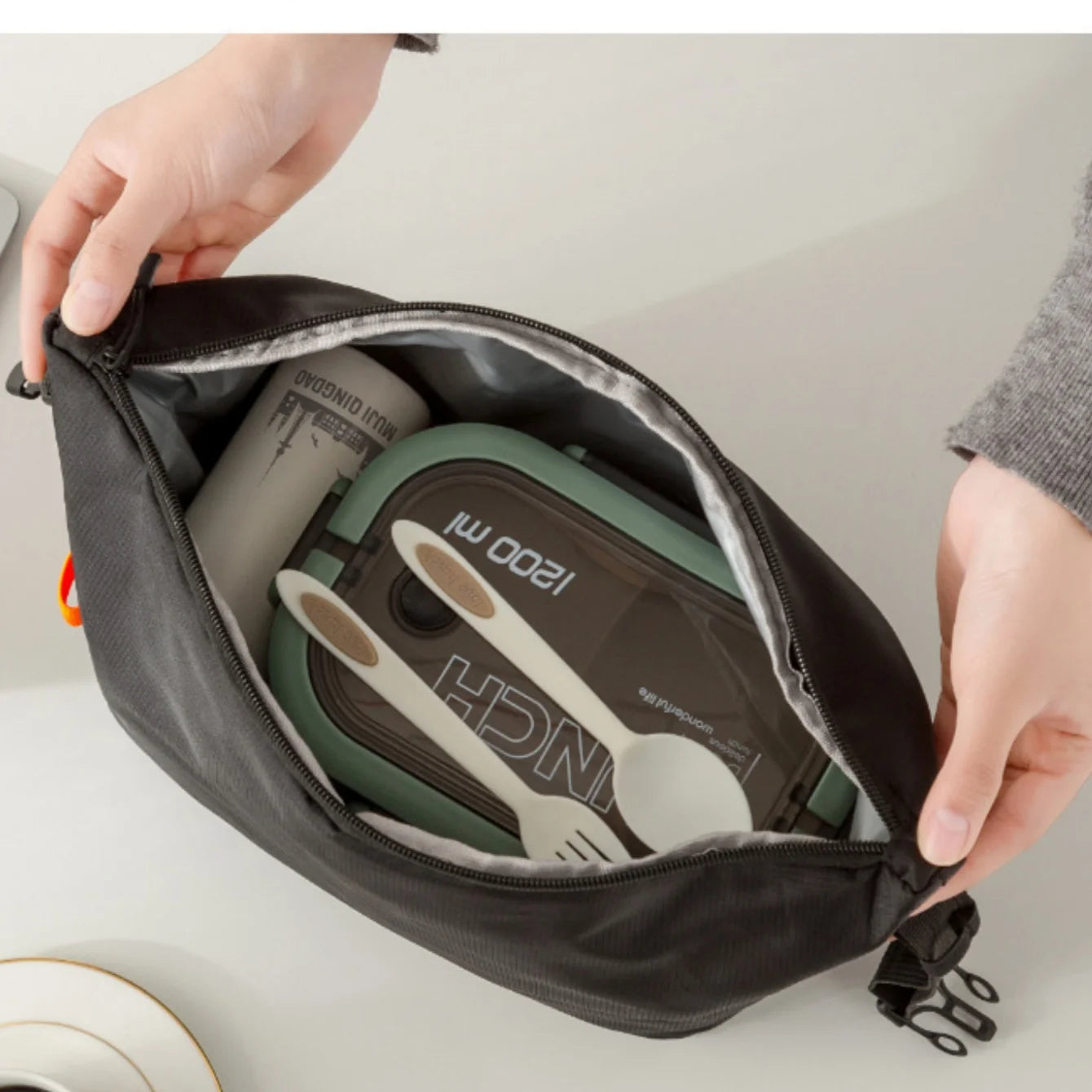 Sac à déjeuner boîte à déjeuner isolée, petits conteneurs à déjeuner isothermes étanches, sacs réutilisables de grande capacité pour le travail, les voyages