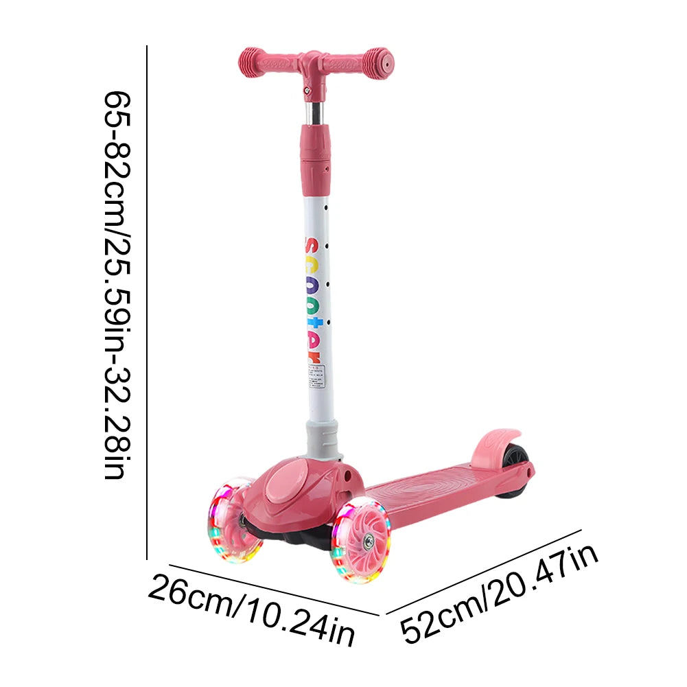 Push Scooter with Light-Up and Adjustable Wheels for Children Ages 3 to 10, Casual Accessory