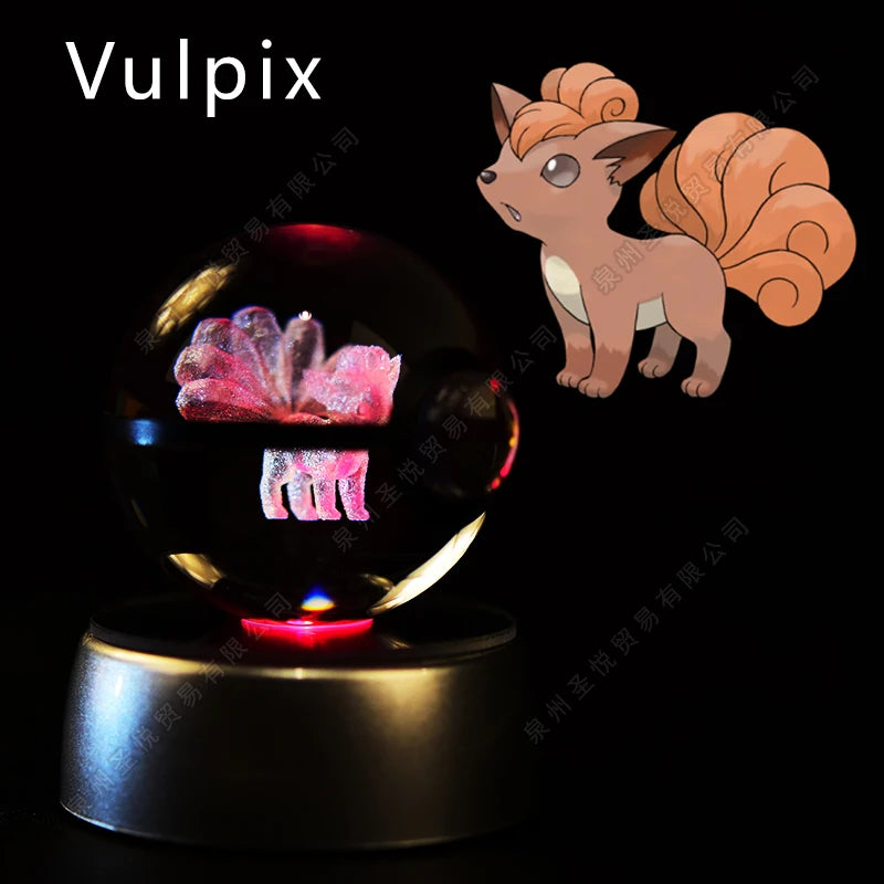 Boule de cristal 3D veilleuse — lampe en verre, statue, cadeau d'anniversaire pour enfants