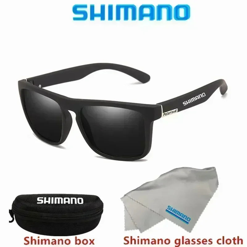 Lunettes de soleil polarisées Shimano, protection UV400 pour hommes et femmes, pour la chasse, la pêche, la conduite, le vélo, avec boîte en option