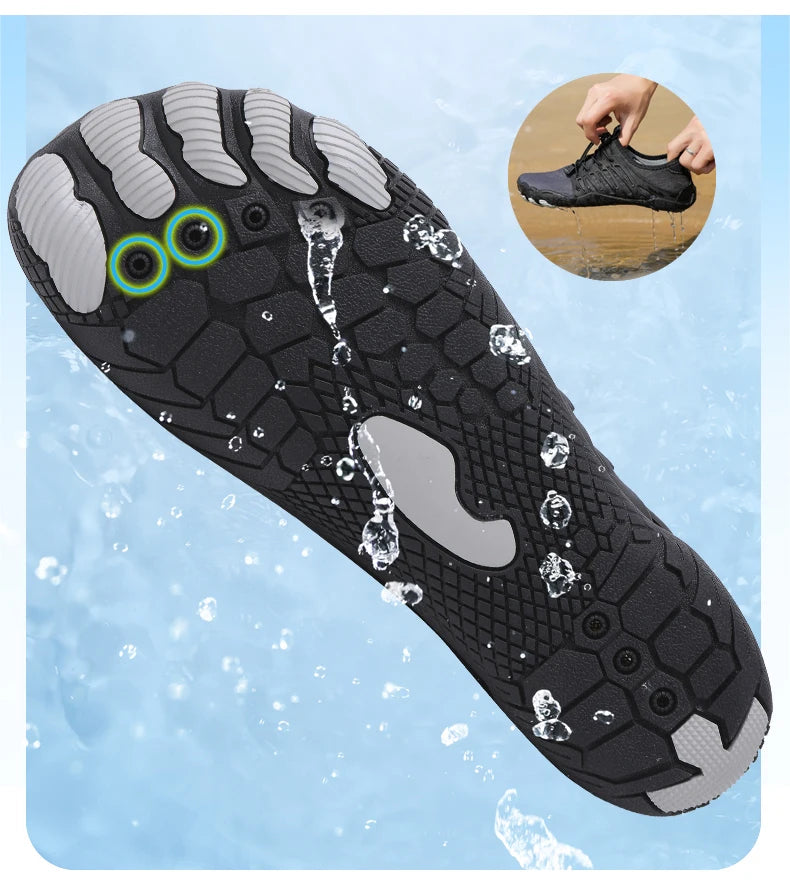 Chaussures d'eau de plage pour hommes et femmes, nu-pieds, natation dans la mer, sports aquatiques