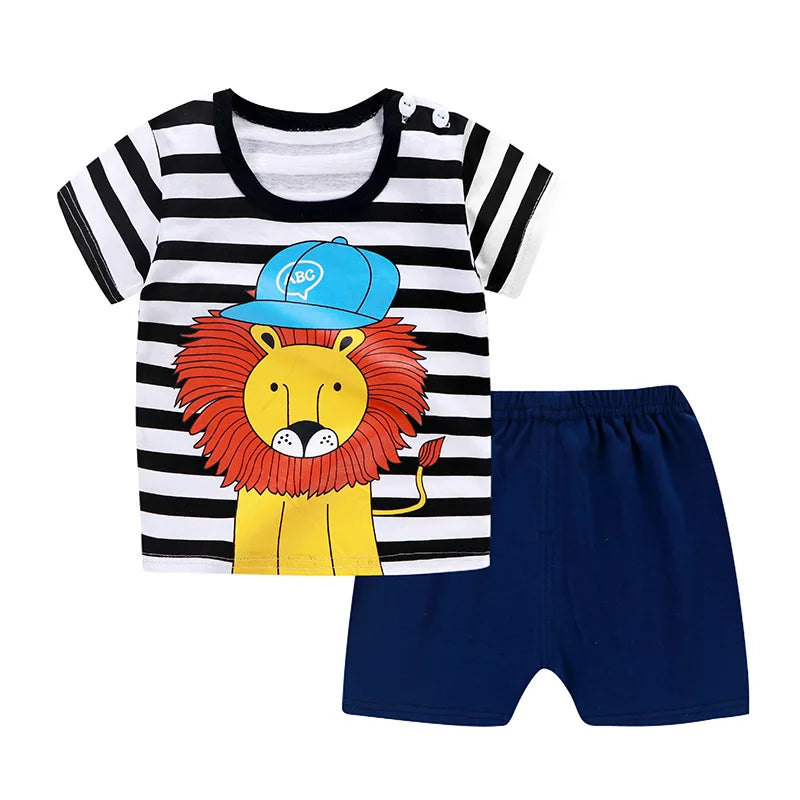 Winnie Pooh lindo conjunto de ropa de verano para niños, chándal de dibujos animados, moda para bebés, niños, camiseta de manga corta + pantalones cortos, 2 piezas