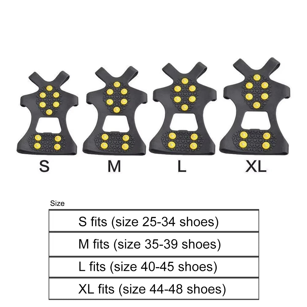 Outdoor Snow Claw Shoe Covers for Men and Women, 10-Tooth Climbing Crampons, Non-Slip Climbing Crampons, Hiking Accessories