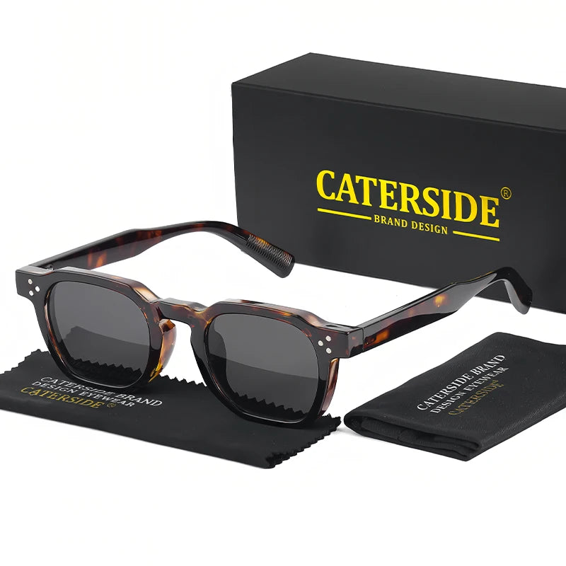 Lunettes de soleil carrées rétro style punk — hommes et femmes, voyage, fête, protection UV400, été