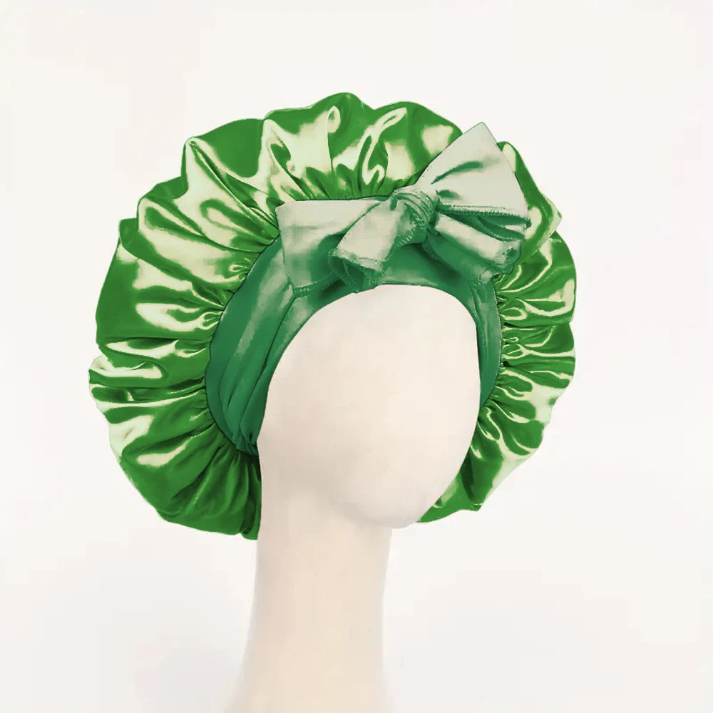 Bonnet réglable en satin pour hommes et femmes — dormir, cheveux, bande lourde