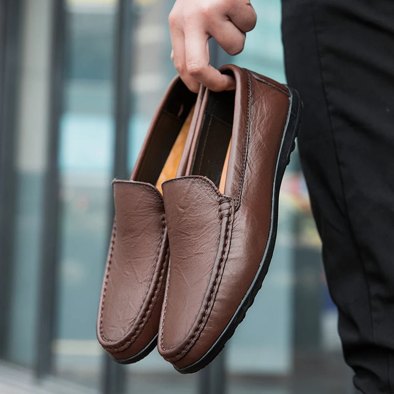 Mocassins Italiens en Cuir Véritable Homme — Élégance & Confort