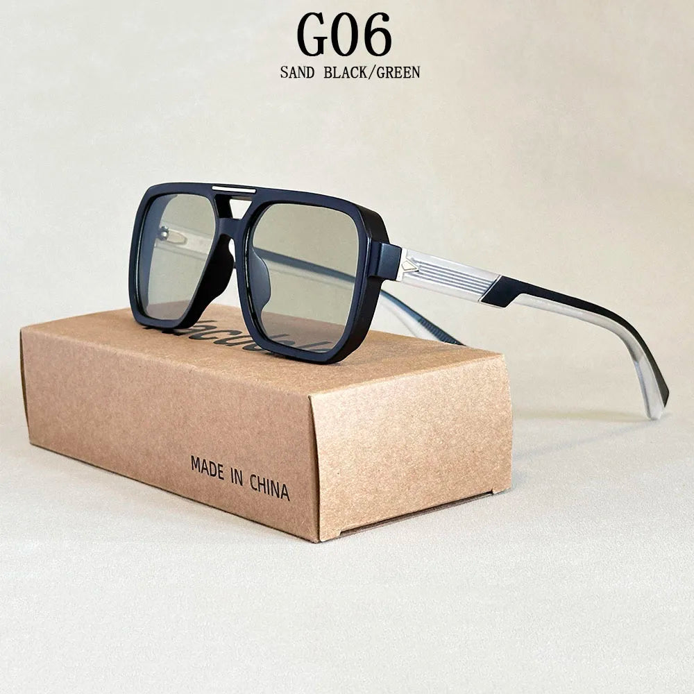 Lunettes de soleil carrées pour hommes — vacances, mode, vintage, femmes, 2025