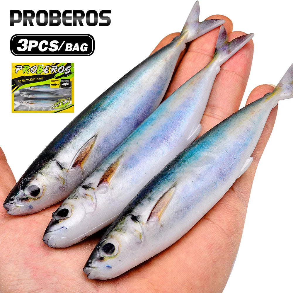 Leurres Souples Grande Taille — Lot de 3 Appats Pêche