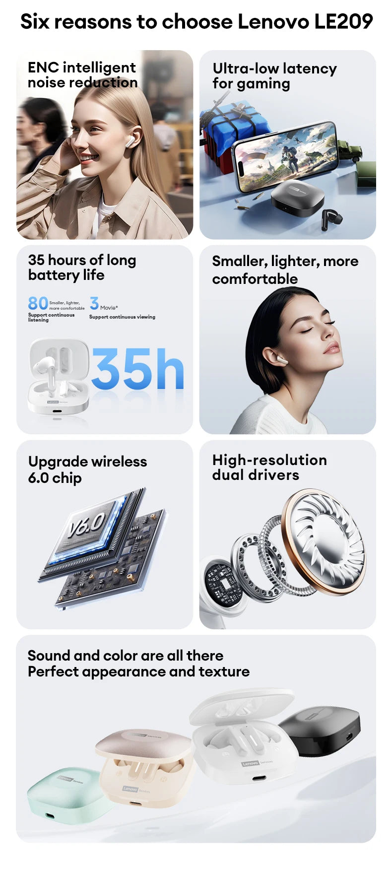 Casque Bluetooth sans fil ANC — réduction de bruit, HiFi, 30H d'autonomie, jeu
